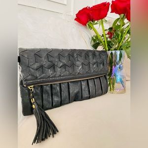 3 way style bag- pouch/shoulder/ crossbody bag with golden chain, lift weight.